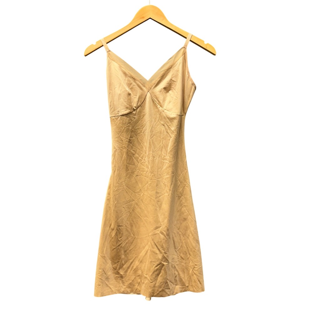 Spanx Shapewear Womens Large Slimplicity Nude Full Slip Nylon Blend Body Shaper